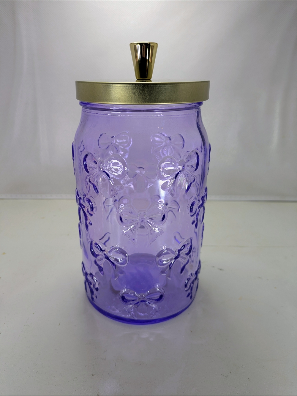 RESERVED – NOT FOR SALE - Viral Iridescent Purple Glass Jar Lid  Decorative